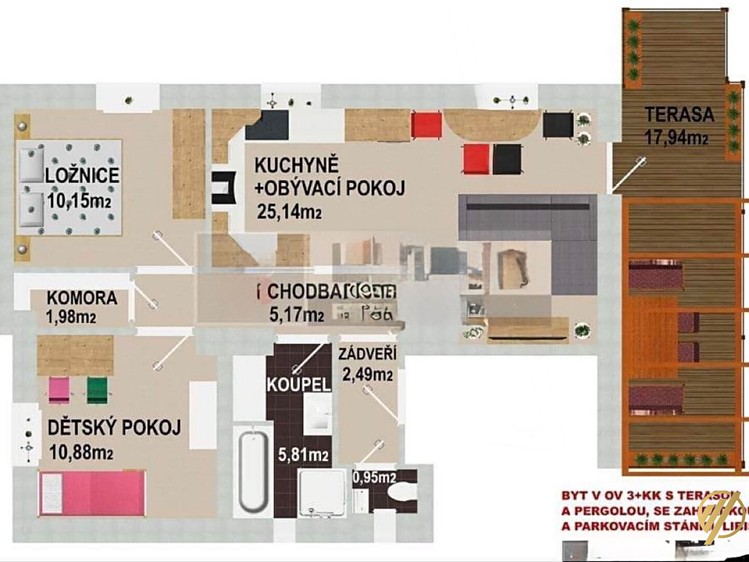 Квартира 3+kk в оренду, 71 м² (15 з 15)