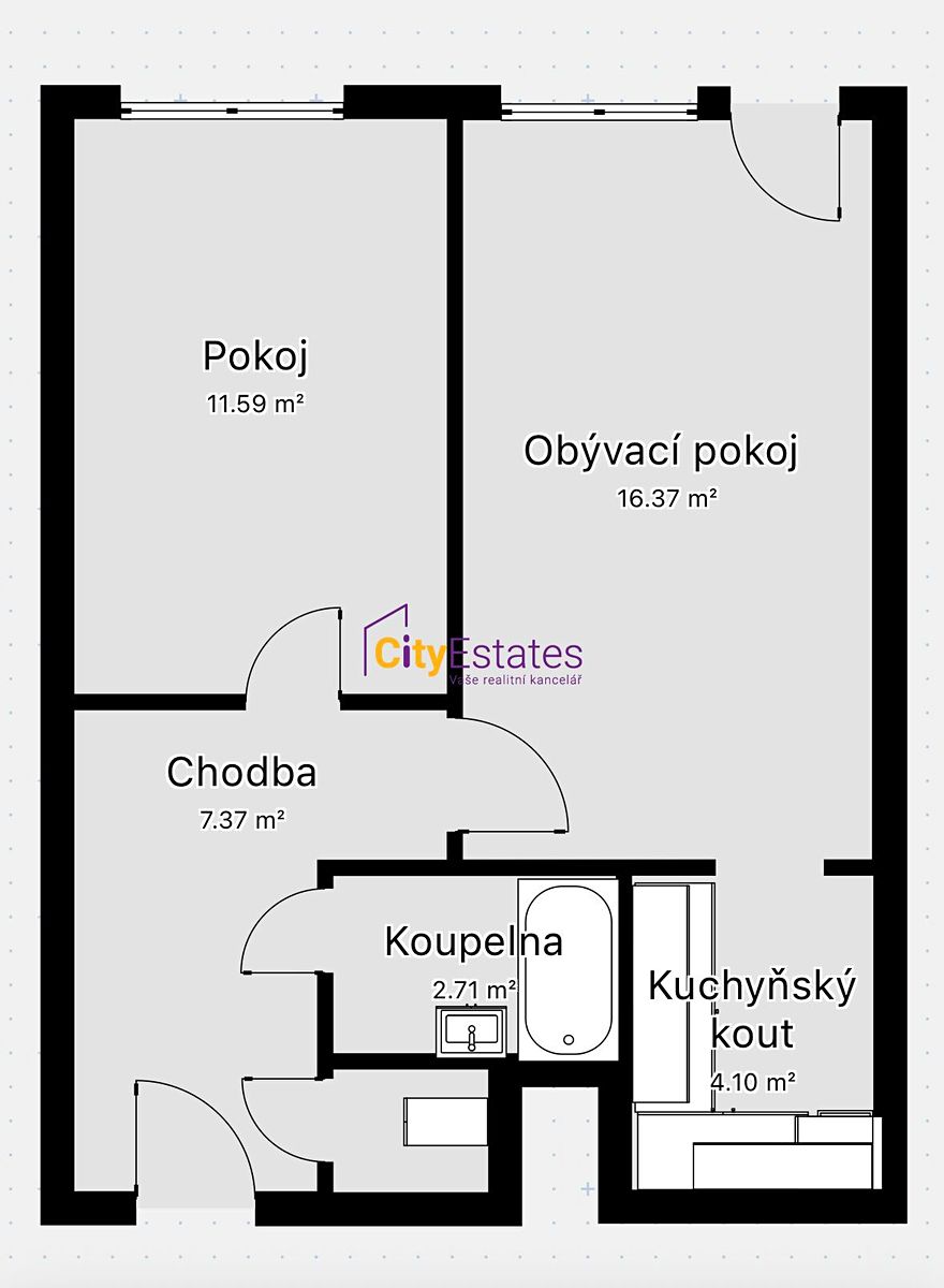 Prodej bytu 2+kk 45 m² – fotografie 3