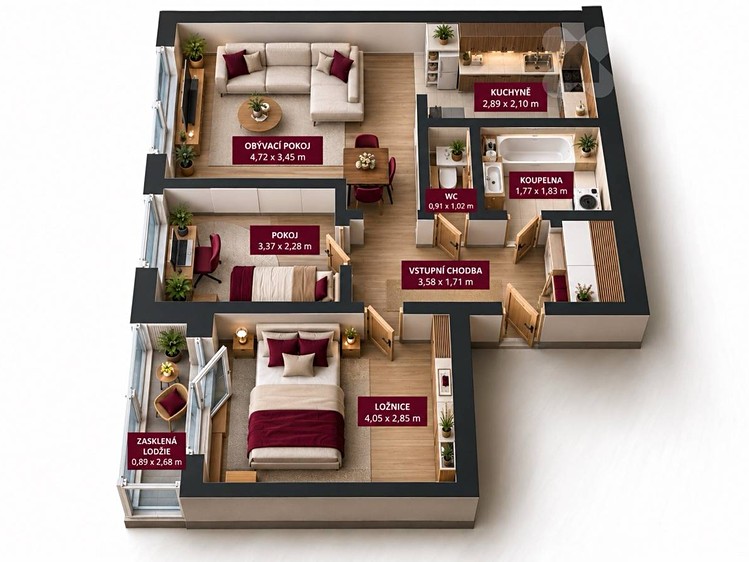 Квартира 3+kk на продаж, 56 м² (24 з 29)