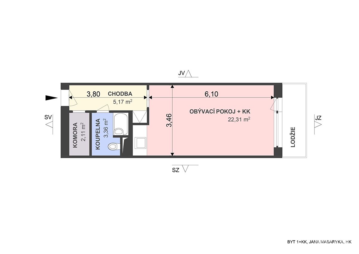 Prodej bytu 1+kk 34 m² – fotografie 3