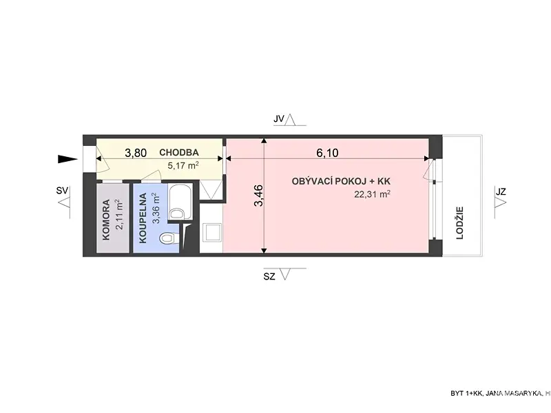 Prodej bytu 1+kk 34 m², Hradec Králové – náhled fotky 3