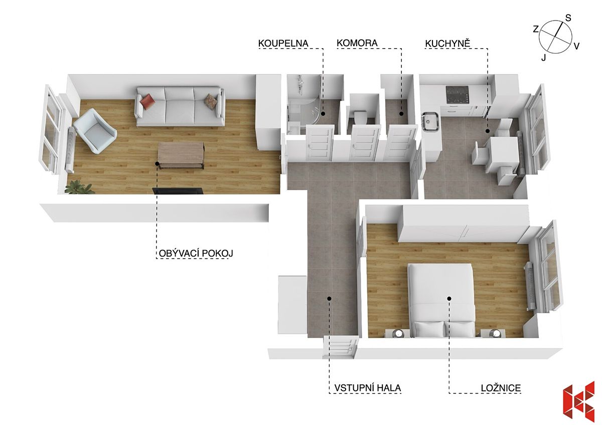 Prodej bytu 2+1 58 m² – fotografie 3