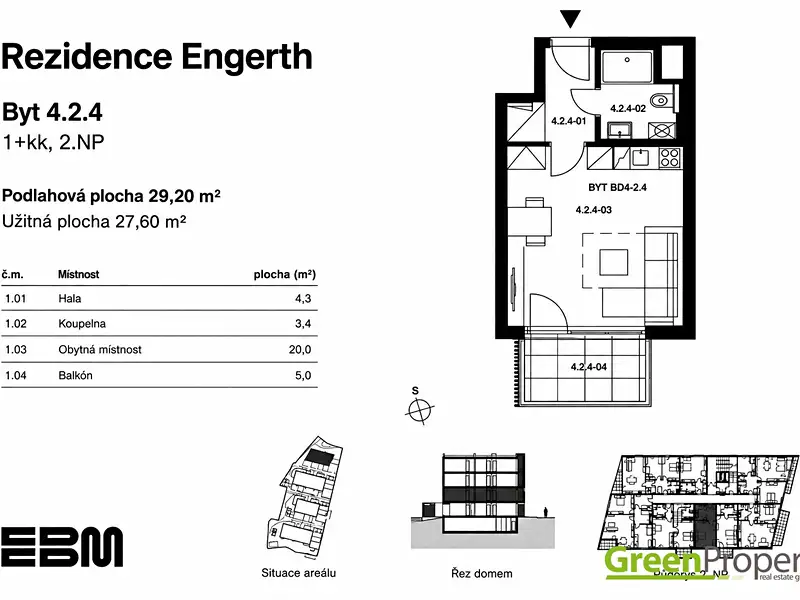 Pronájem bytu 1+kk 28 m², Kladno – náhled fotky 3