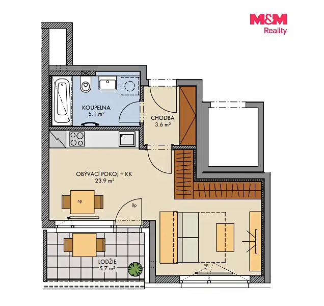 Prodej bytu 1+kk 34 m², Praha – náhled fotky 2