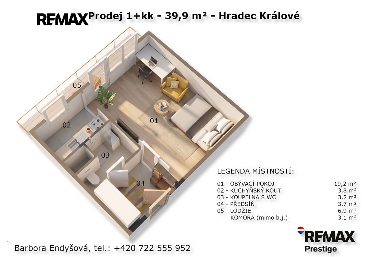 Prodej bytu 1+kk 36 m² – fotografie 2