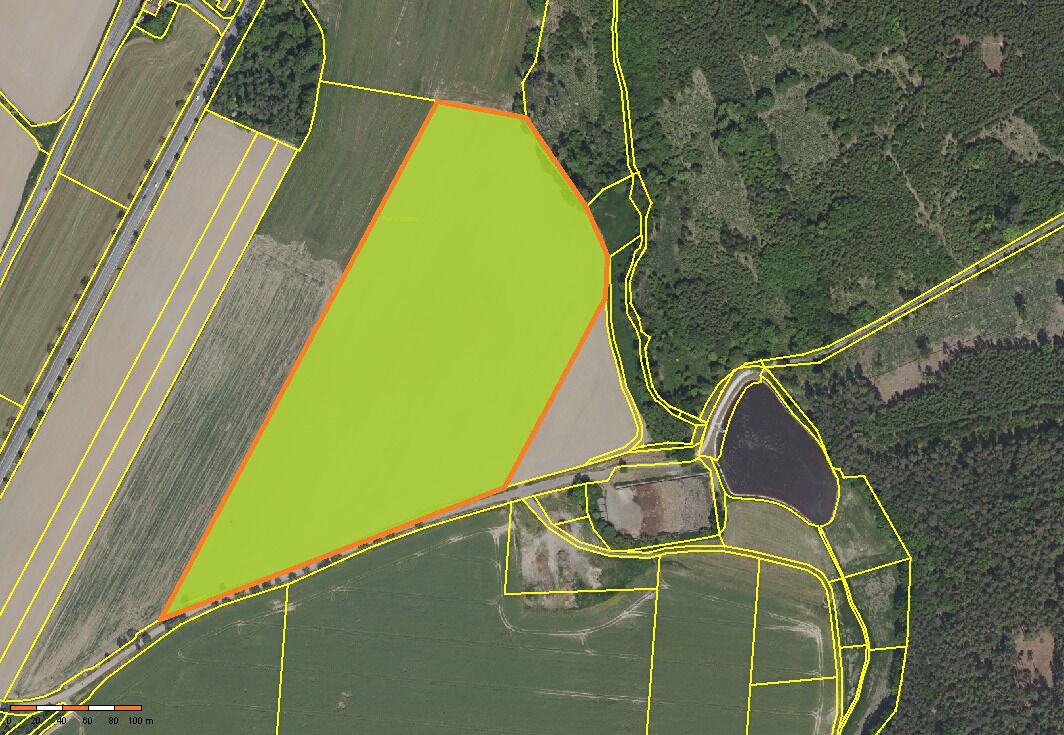 Prodej pole 77100 m², Černíny – fotka 1 z 3
