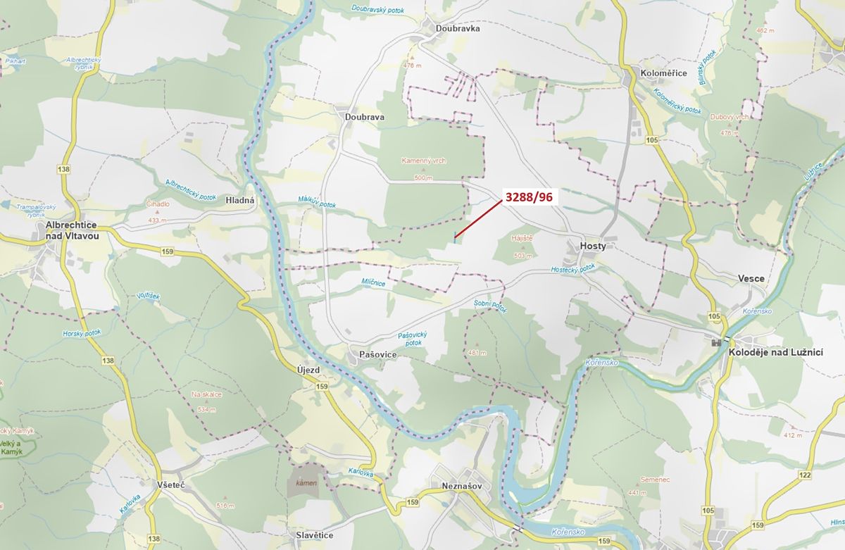 Dražba lesa 1630 m², Hosty – fotka 1 z 3