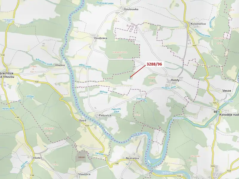 Dražba lesa 1630 m², Hosty – náhled fotky 1