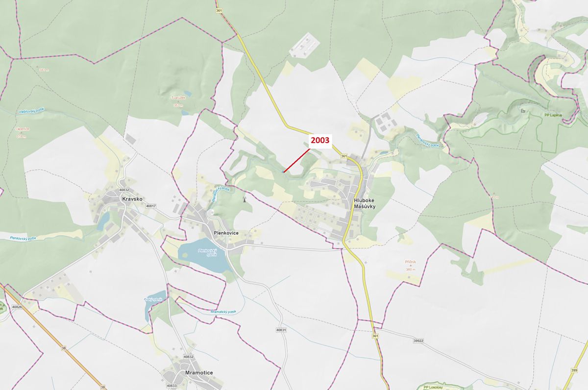 Dražba lesa 342 m², Hluboké Mašůvky – fotka 1 z 3