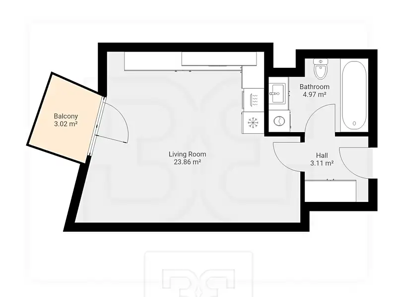 Pronájem bytu 1+kk 35 m², Praha – náhled fotky 3