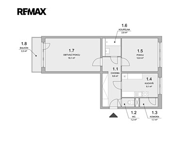 Квартира 2+1 на продаж, 56 м² (3 з 12)