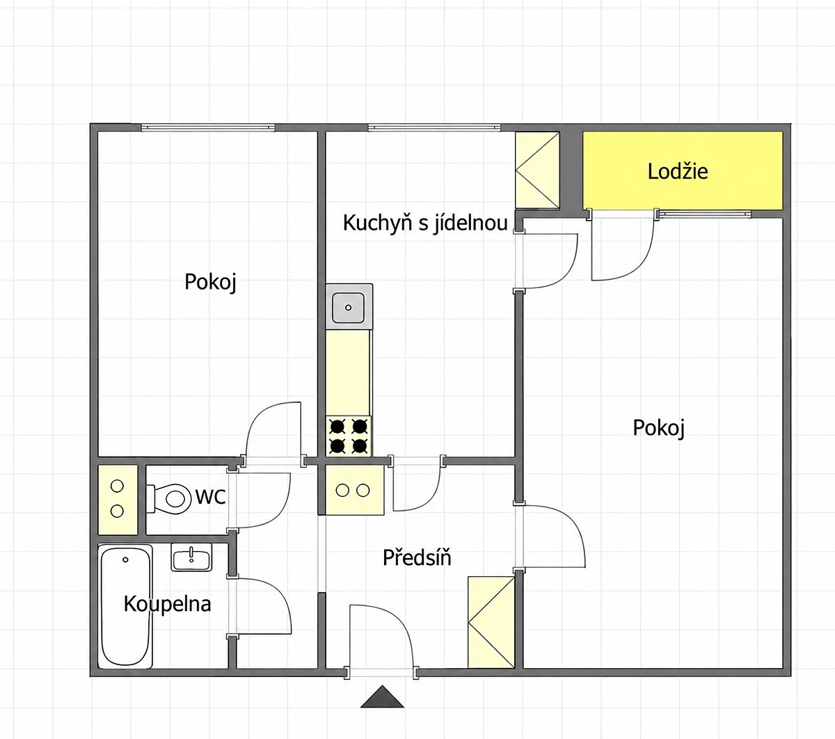 Pronájem bytu 2+1 57 m²