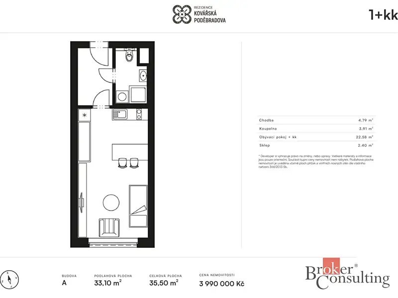 Prodej bytu 1+kk 35 m², Plzeň – náhled fotky 3