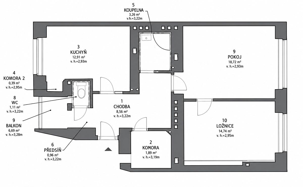 Pronájem bytu 2+1 66 m² – fotografie 2