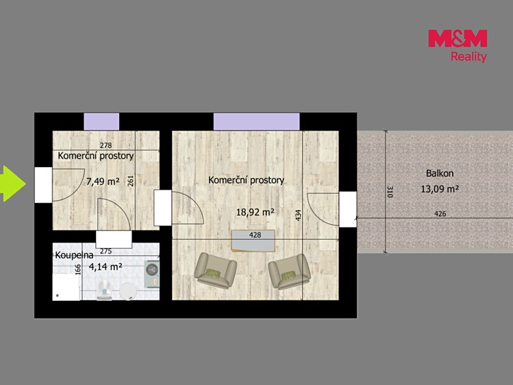 Pronájem komerčního prostoru, 43 m² (4 z 13)