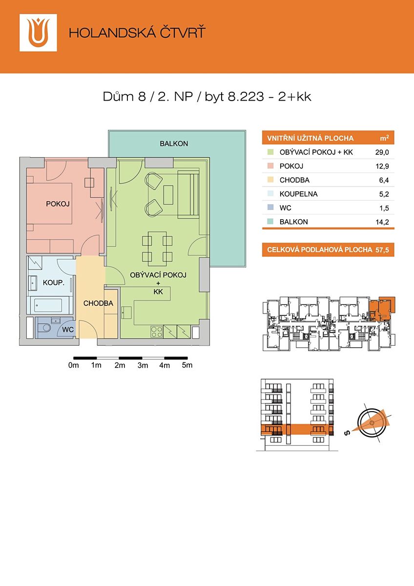 Pronájem bytu 2+kk 57 m² – fotografie 2