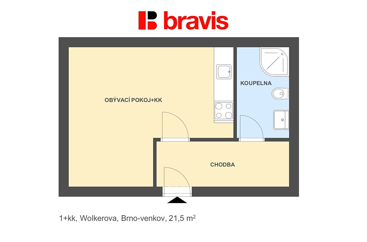Pronájem bytu 1+kk 21 m² – fotografie 5