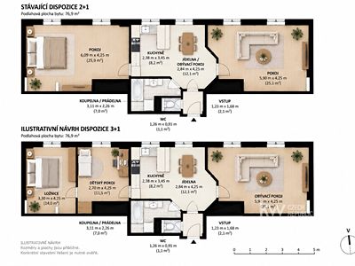Prodej bytu 2+1 77 m²