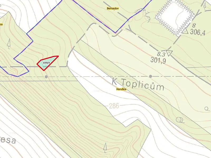 Prodej pole 1217 m², Horušice – náhled fotky 3