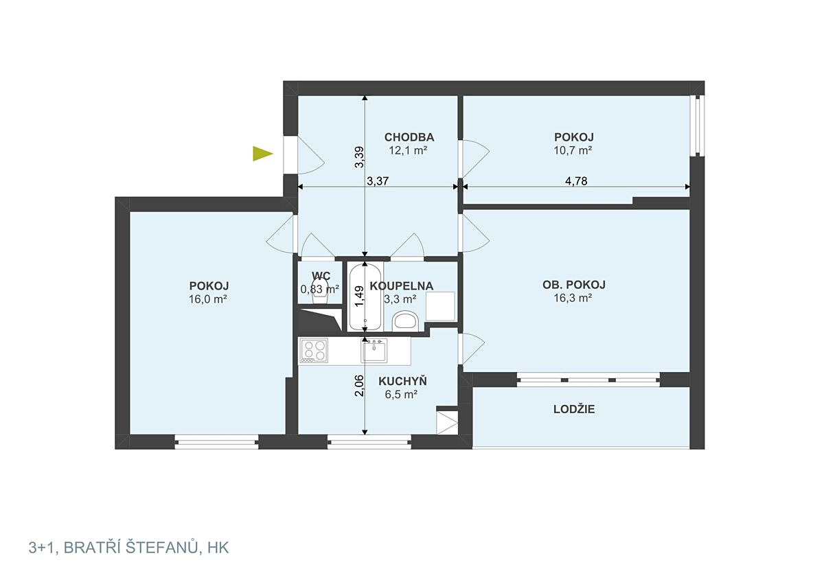 Prodej bytu 3+1 74 m² – fotografie 3