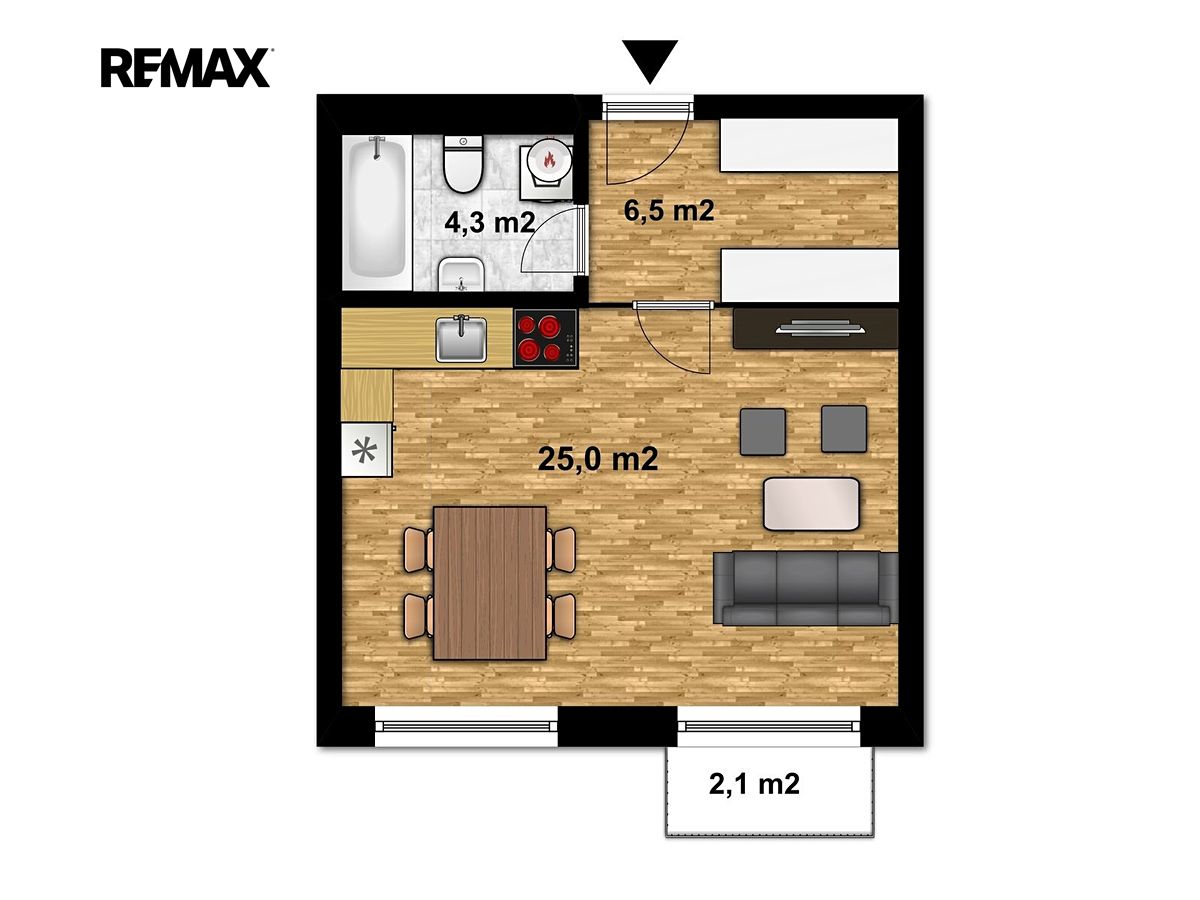 Pronájem bytu 1+kk 36 m² – fotografie 2