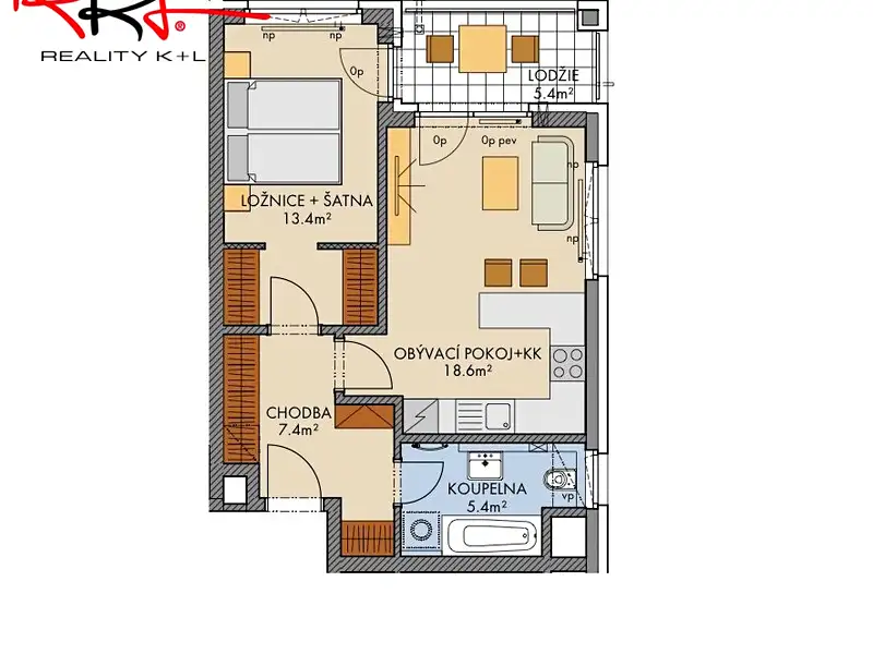 Prodej bytu 2+kk 54 m², Praha – náhled fotky 2