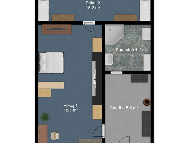 Квартира 2+kk на продаж, 44 м² (15 з 16)