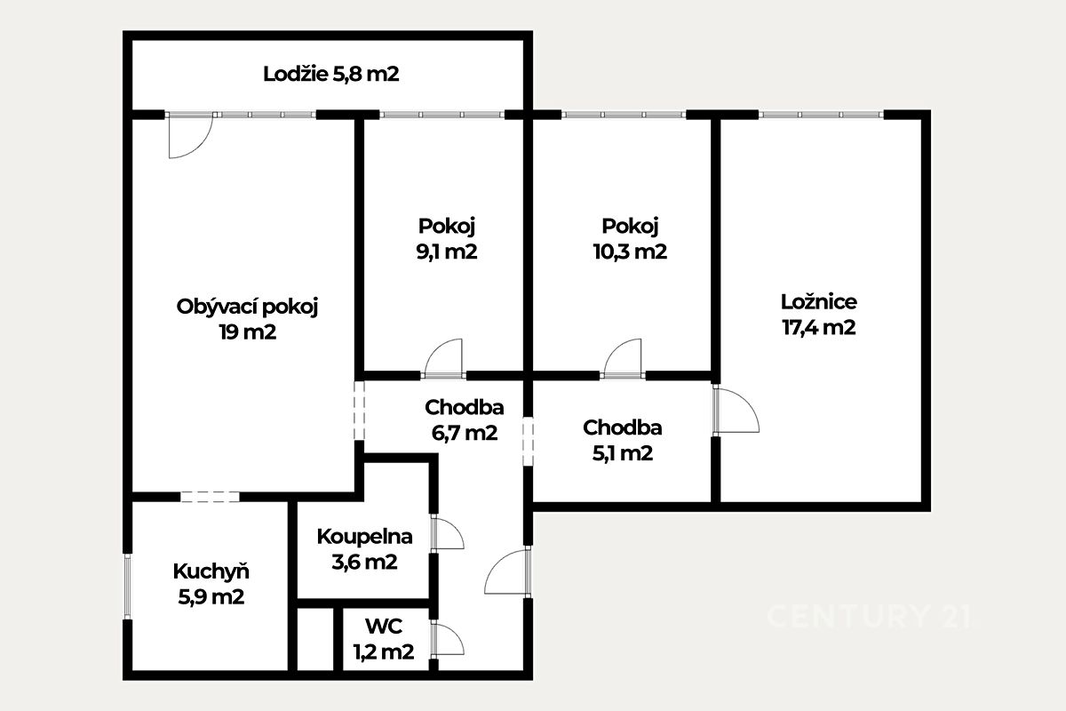 Prodej bytu 4+1 80 m² – fotografie 3