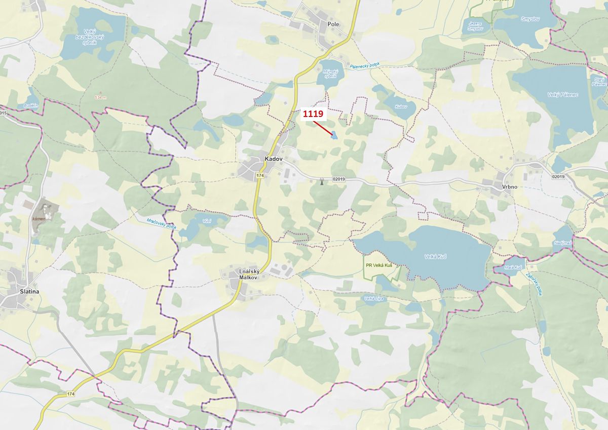Dražba pozemku 3469 m², Kadov – fotka 1 z 3