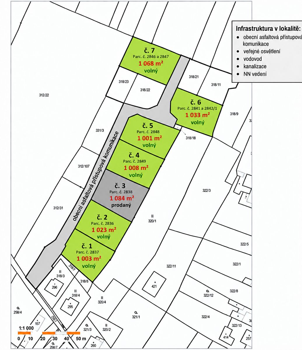Prodej stavebního pozemku 1001 m² – fotografie 2