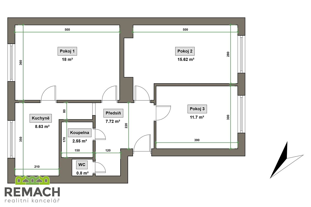 Pronájem bytu 3+1 67 m² – fotografie 2