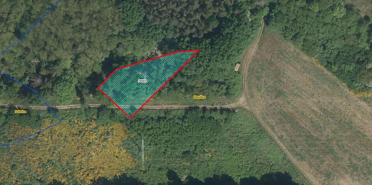 Prodej pole 1217 m², Horušice – fotka 1 z 3