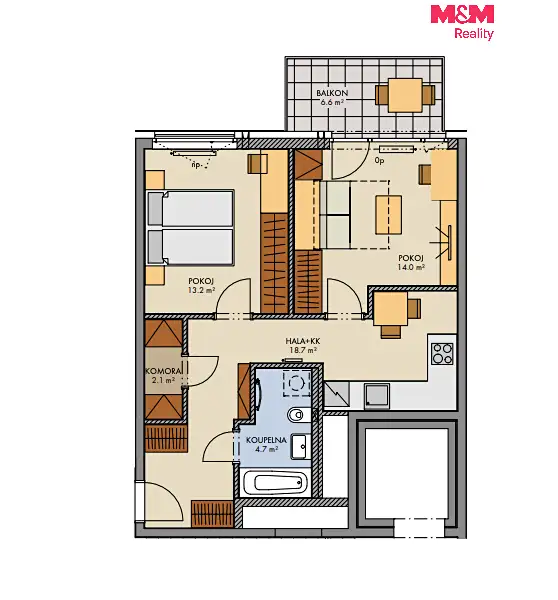Prodej bytu 2+1 56 m², Praha – náhled fotky 2