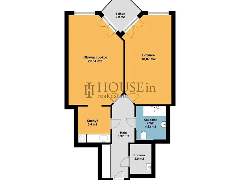 Pronájem bytu 2+1 61 m², Praha – náhled fotky 3