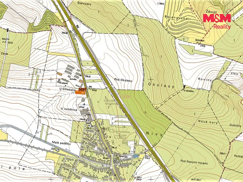 Prodej komerčního pozemku 2044 m², Starovičky – náhled fotky 2