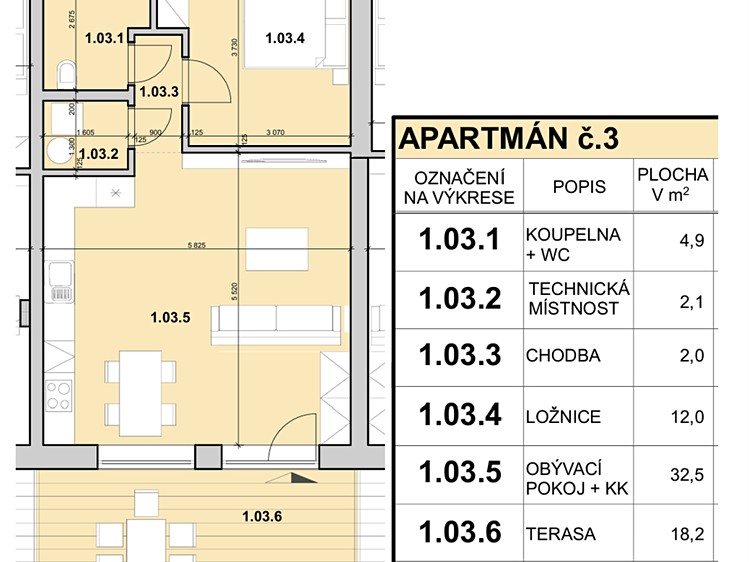Pronájem bytu 2+kk, 53 m² (21 z 25)
