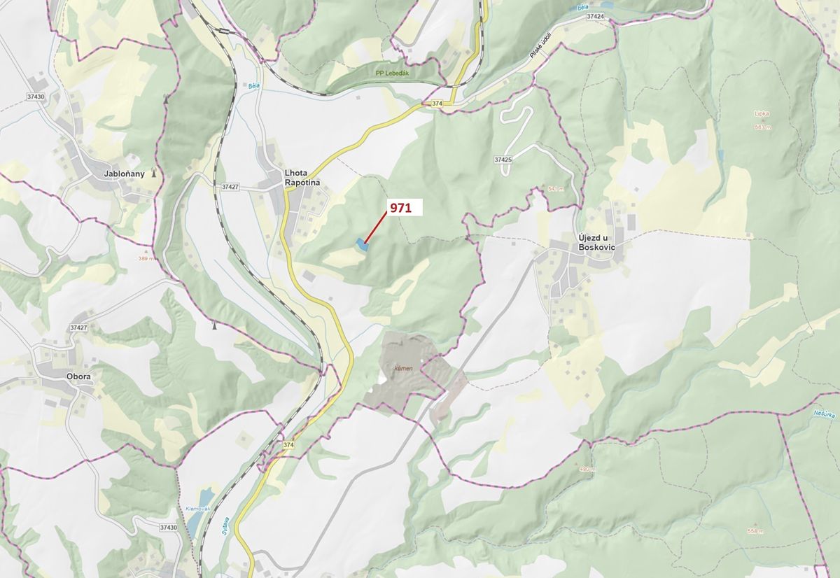 Dražba lesa 4308 m², Lhota Rapotina – fotka 1 z 3
