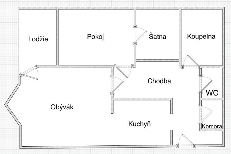 Pronájem bytu 2+kk 60 m² – fotografie 3