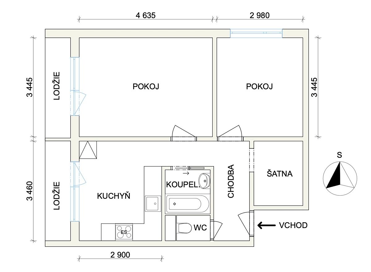 Prodej bytu 2+1 54 m² – fotografie 2