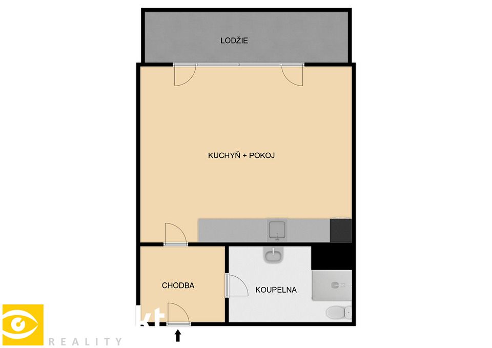Pronájem bytu 1+kk 33 m² – fotografie 2