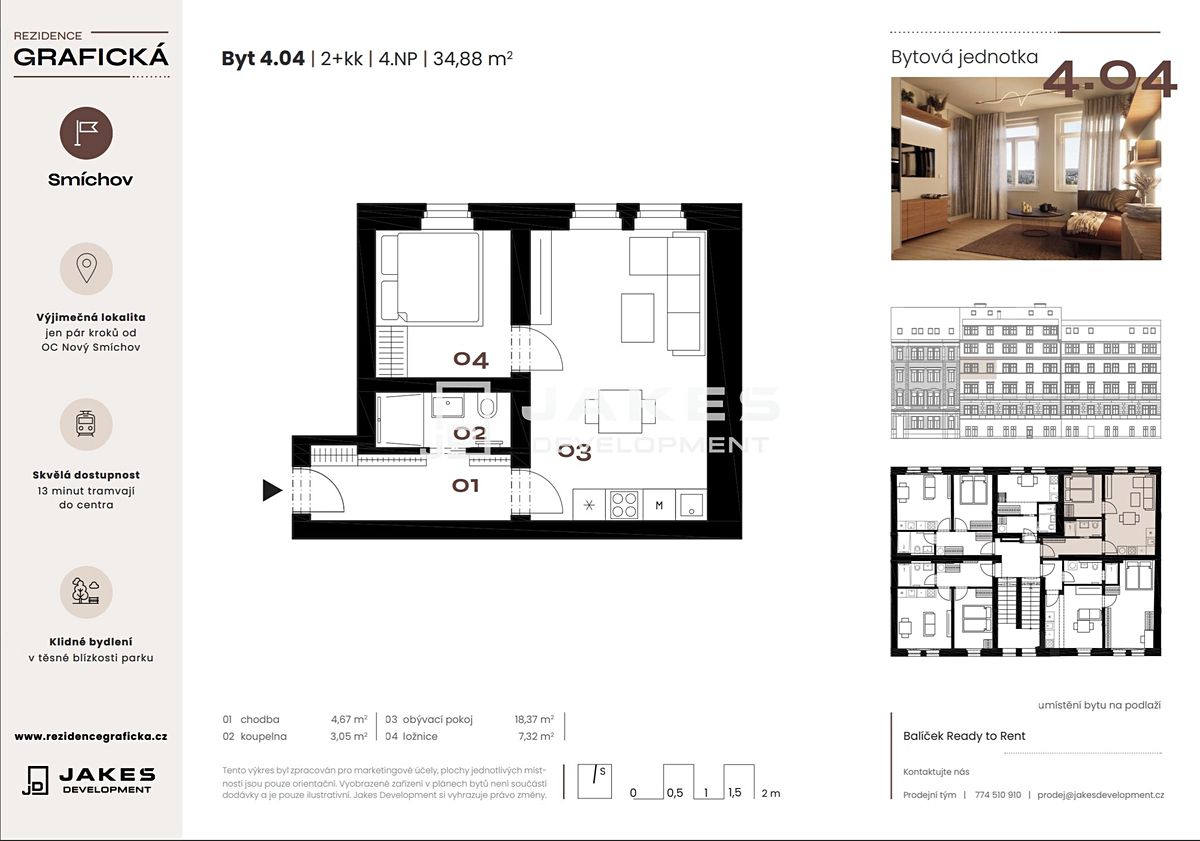 Pronájem bytu 2+kk 35 m² – fotografie 2