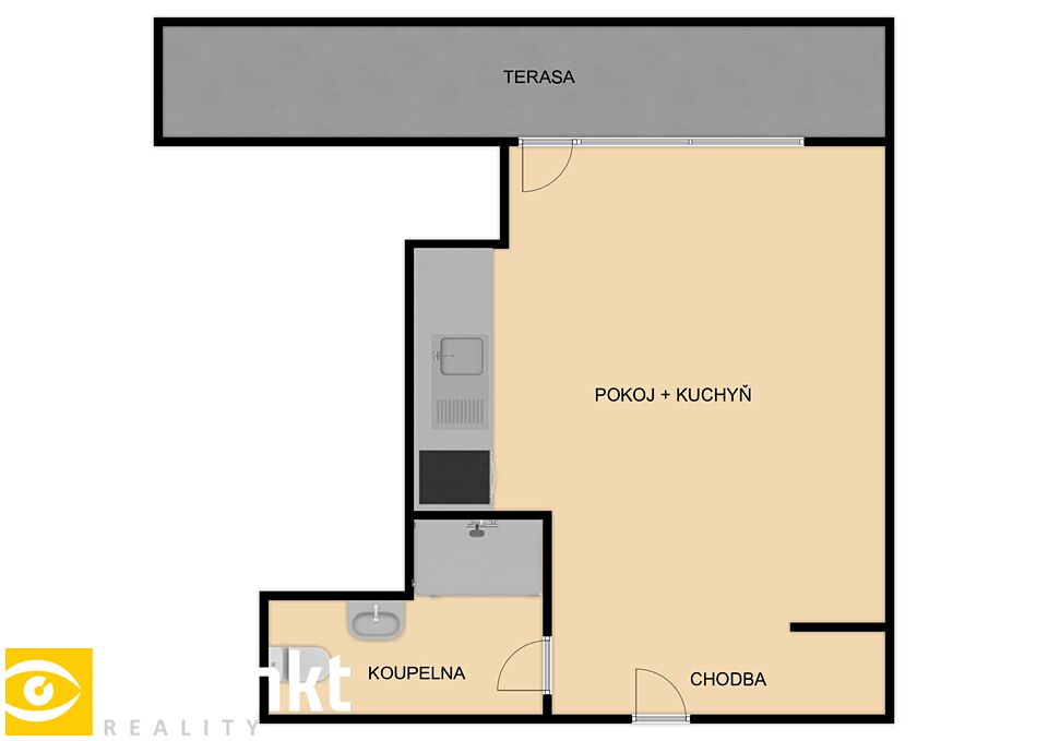 Pronájem bytu 1+kk 23 m² – fotografie 2