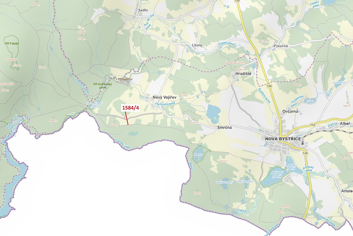 Dražba lesa 260 m², Nová Bystřice – fotka 1 z 3