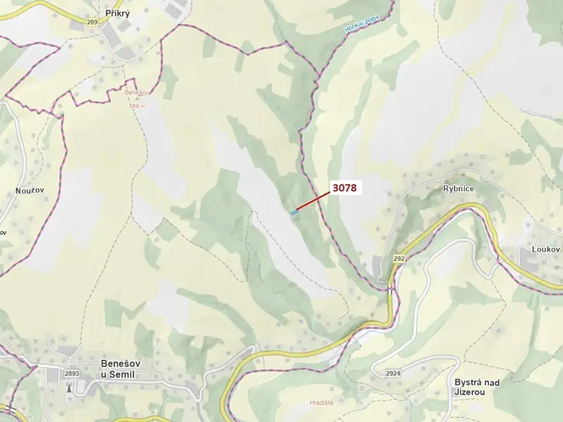 Dražba lesa 1110 m², Benešov u Semil – náhled fotky 1
