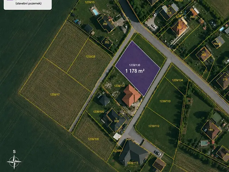 Prodej stavebního pozemku 1178 m², Petkovy – náhled fotky 3