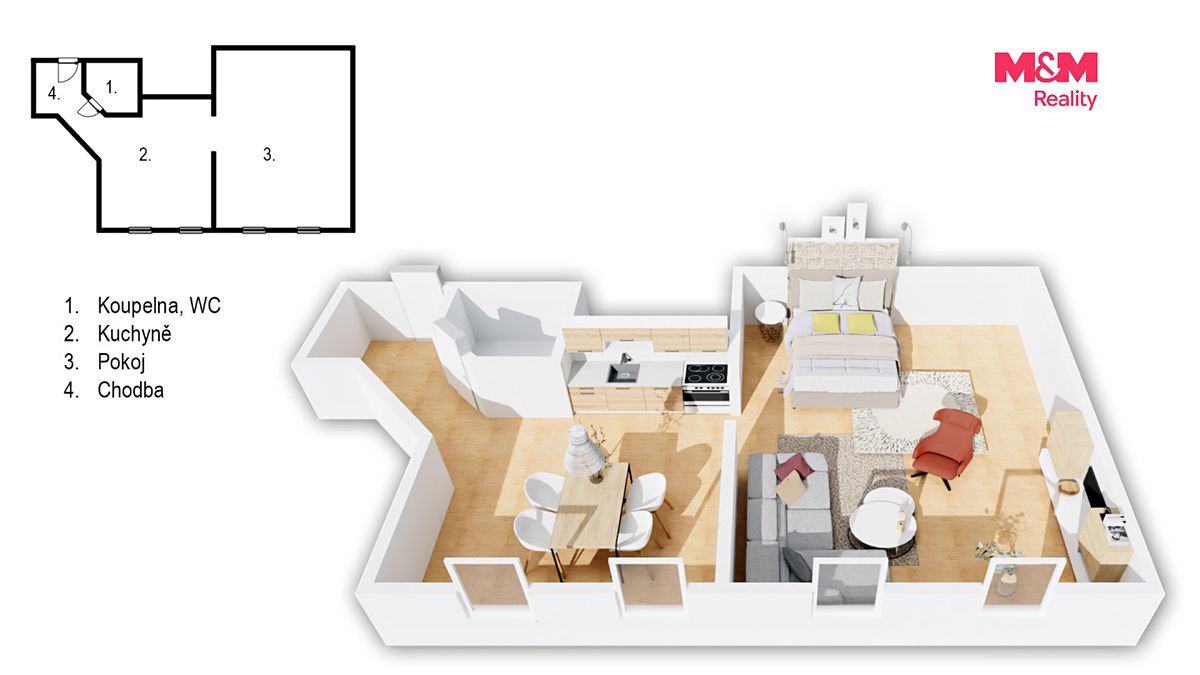 Pronájem bytu 2+kk 65 m² – fotografie 4
