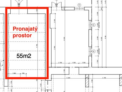 Pronájem skladového prostoru 55 m²
