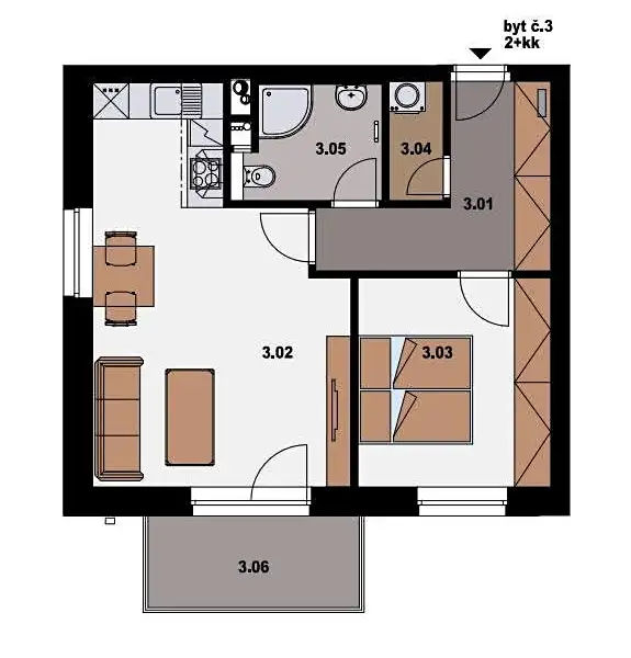Pronájem bytu 2+kk 51 m², Lysá nad Labem – náhled fotky 2
