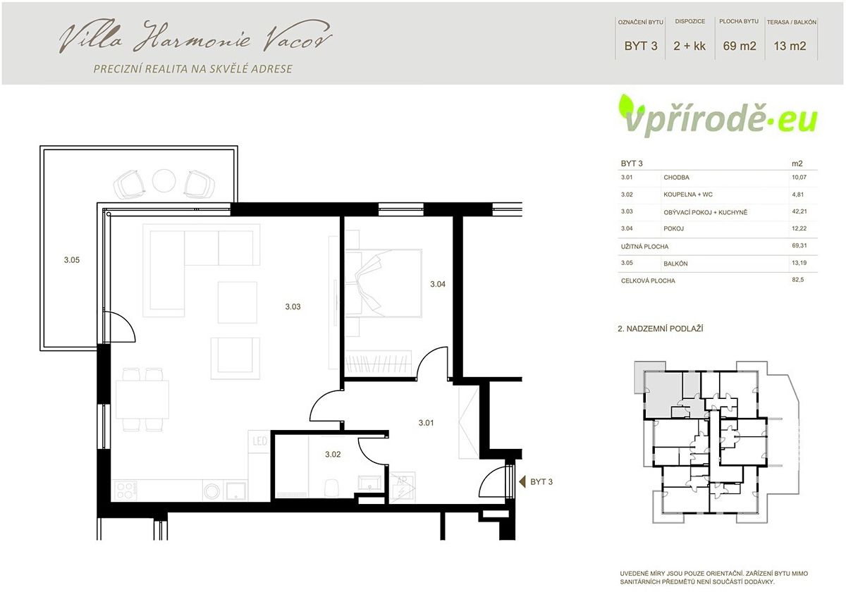 Prodej bytu 2+kk 69 m² – fotografie 3
