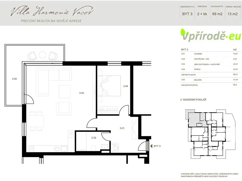 Prodej bytu 2+kk 69 m², Vacov – náhled fotky 3